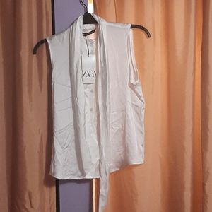 Zara flowy satin effect top